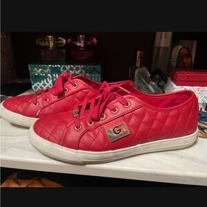 G by Guess Red Quilted Sneakers